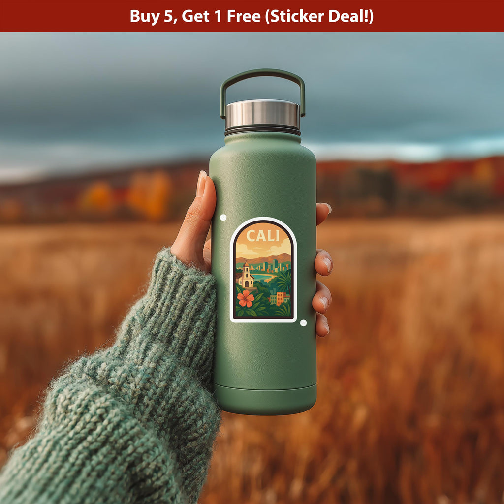 Cali Colombia Sticker, Vintage City Vinyl Decal, Retro Travel Lover Collection, Journal Scrapbook