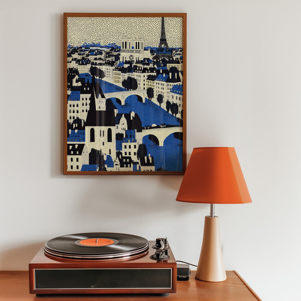 Paris Wall Art Print, Pop Art Modern Large Size Poster Travel Gift Canvas