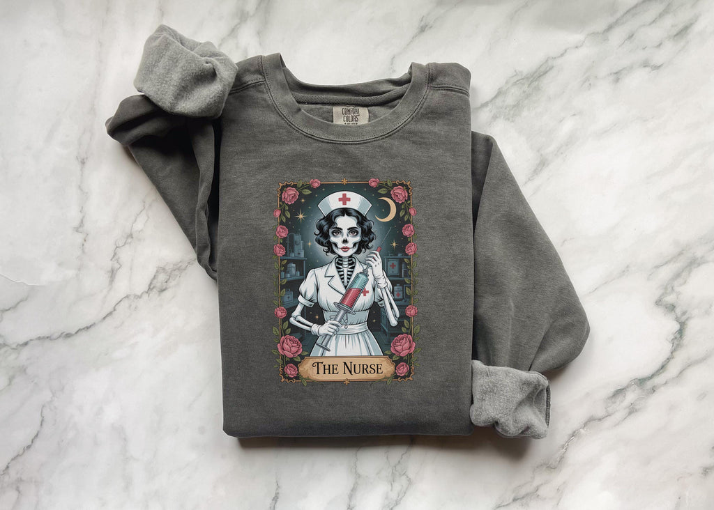 Nurse Skeleton Halloween Tshirt: Gothic Spooky RN Sweatshirt & Hoodie