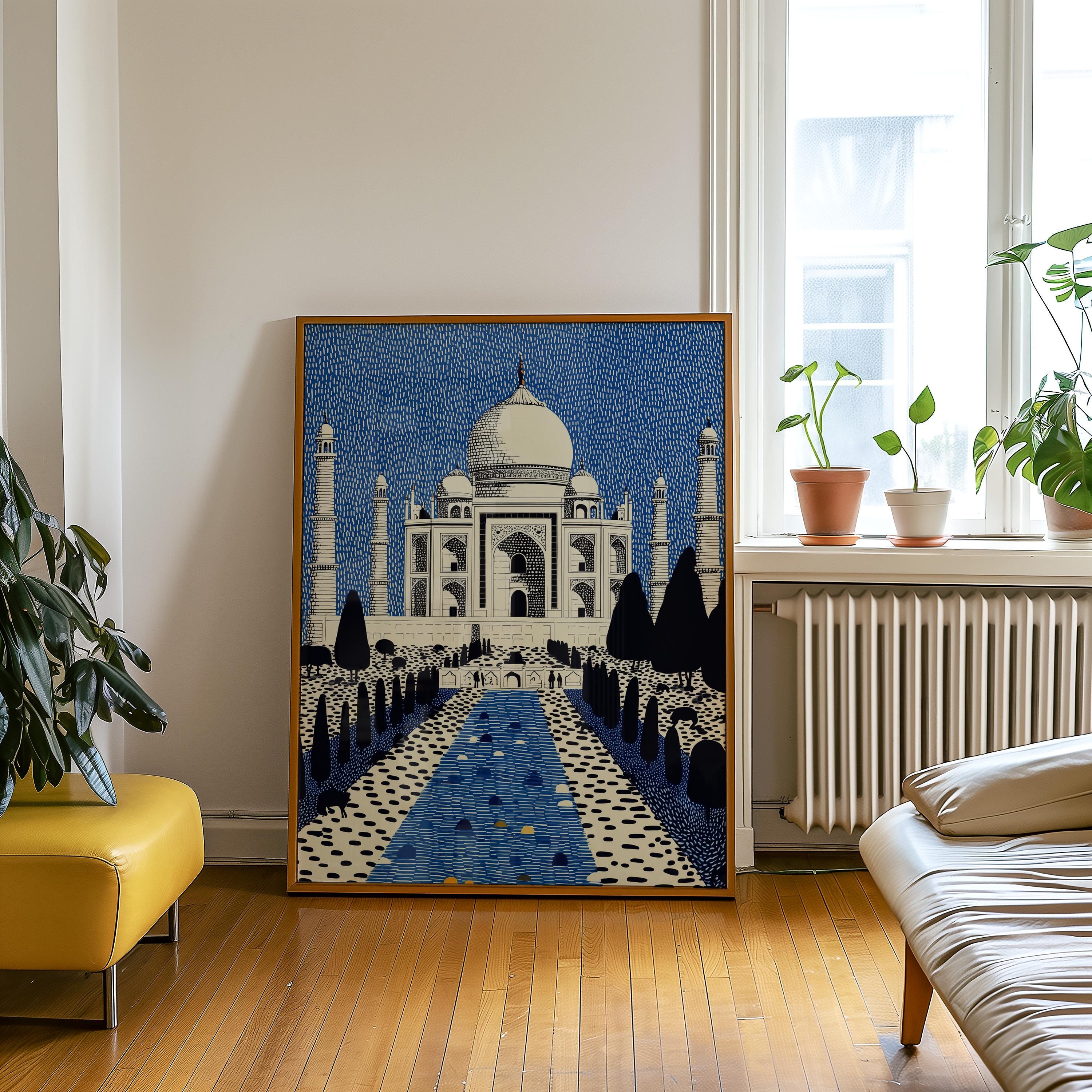Taj Mahal Print, Pop Art Modern Wall Art Poster India Travel gift
