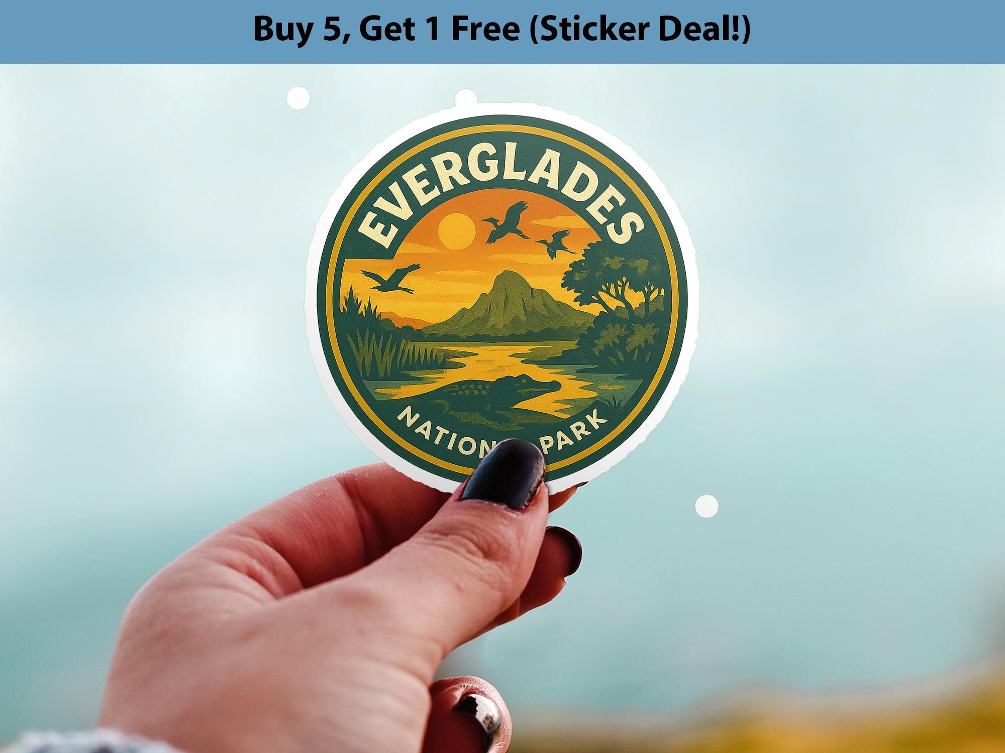 Everglades National Park Sticker Kiss-Cut Vinyl, Waterproof Decal, Retro Travel Lover Collection