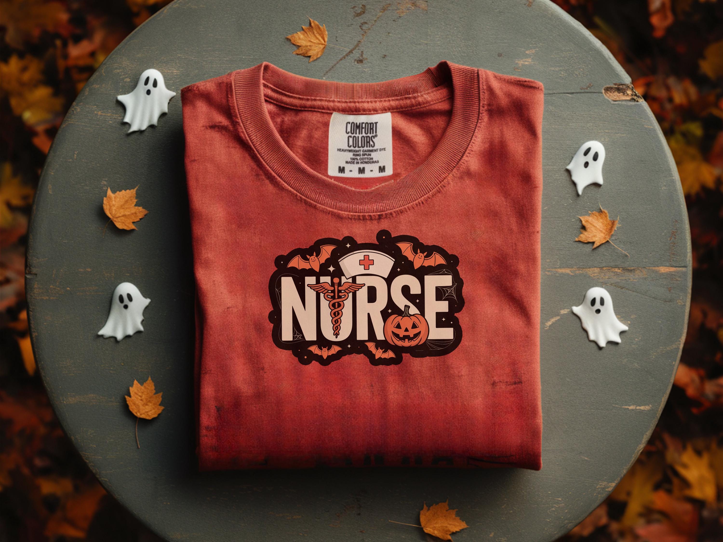 Spooky Season Nurse Shirt: Halloween Pumpkin & Ghost Medical Tee
