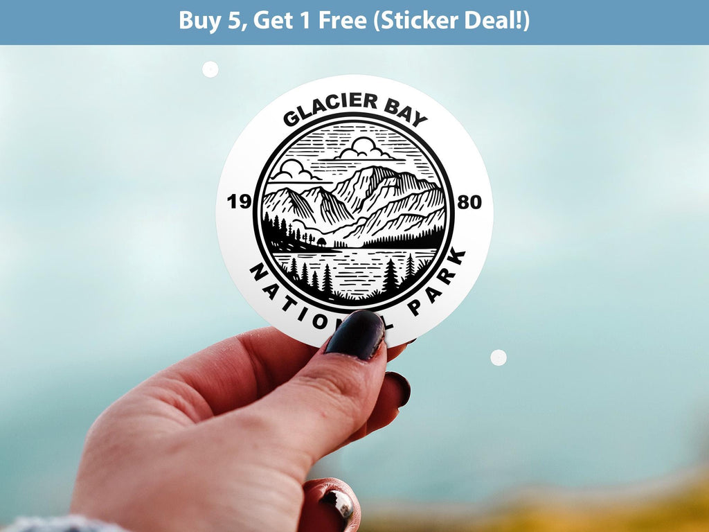Glacier National Park Sticker, Kiss-Cut Vinyl, Waterproof USA Decal Badge Collection