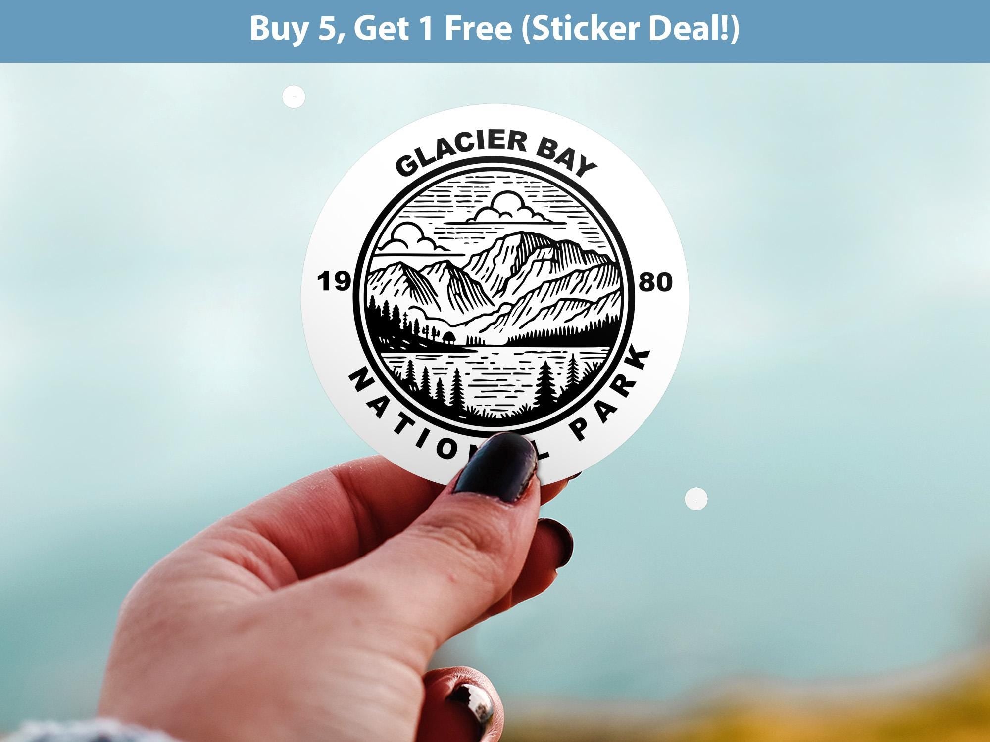 Glacier National Park Sticker, Kiss-Cut Vinyl, Waterproof USA Decal Badge Collection