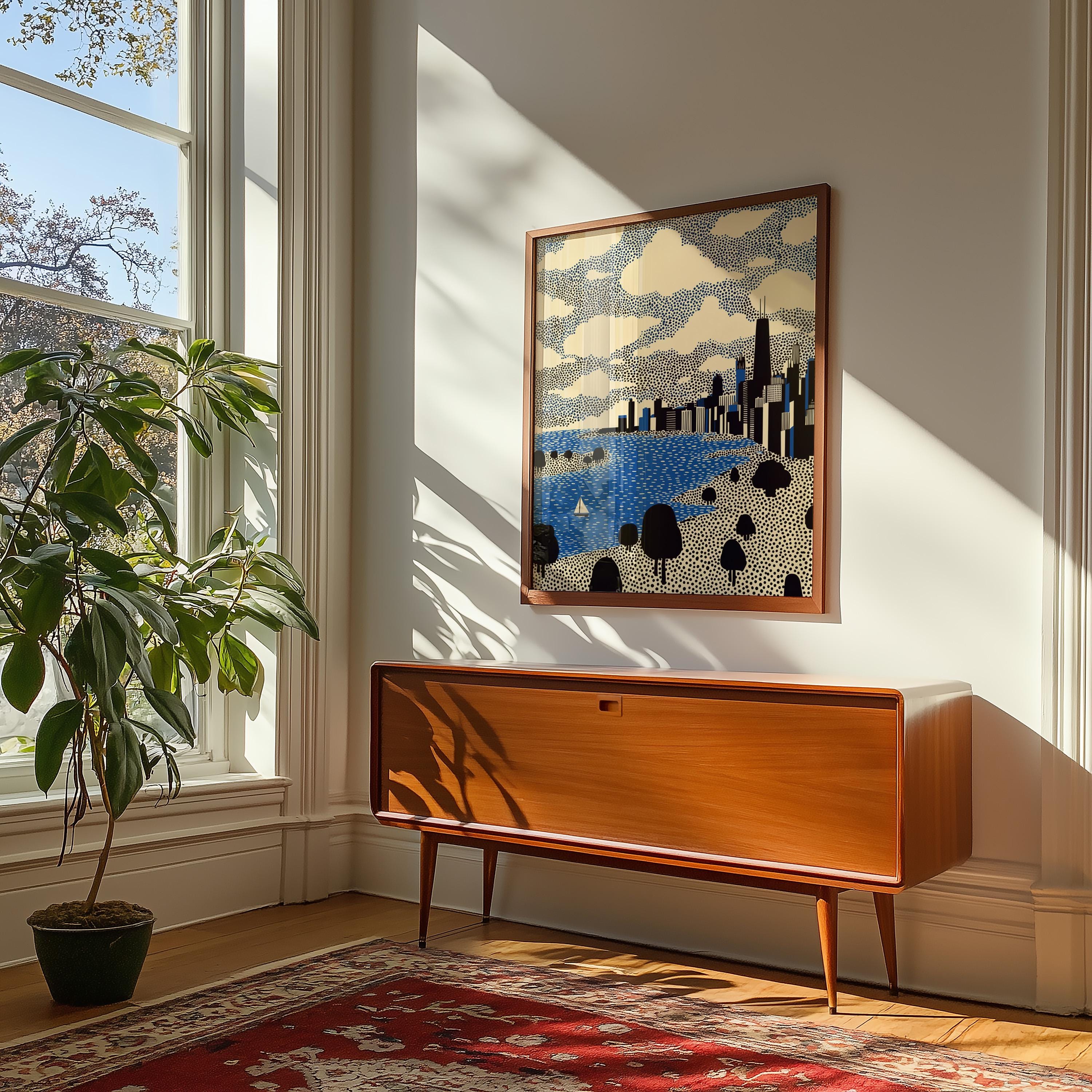 Chicago Illinois Wall Art Print, Pop Art Modern Poster Travel gift