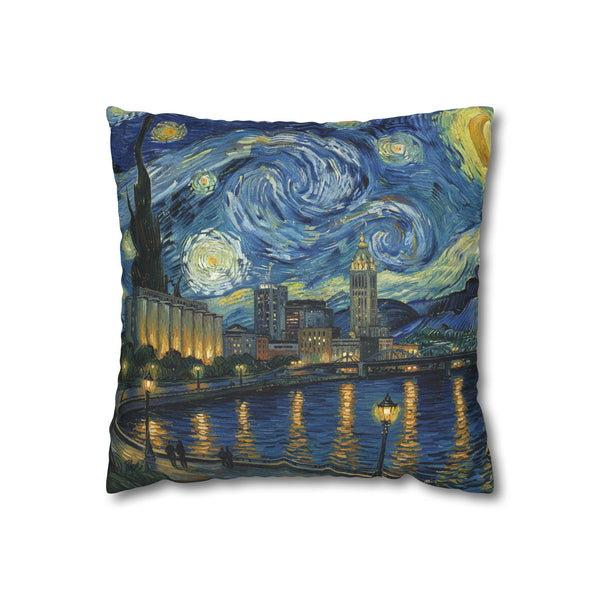 Buffalo New York Pillowcase Starry Night, Van Gogh Throw Pillow Canvas Home Decor Gift