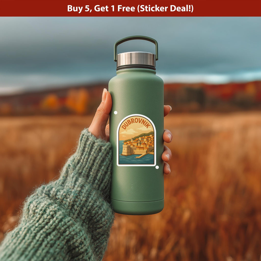 Dubrovnik Croatia Sticker, Vintage City Vinyl Decal, Retro Travel Lover Collection, Journal Scrapbook