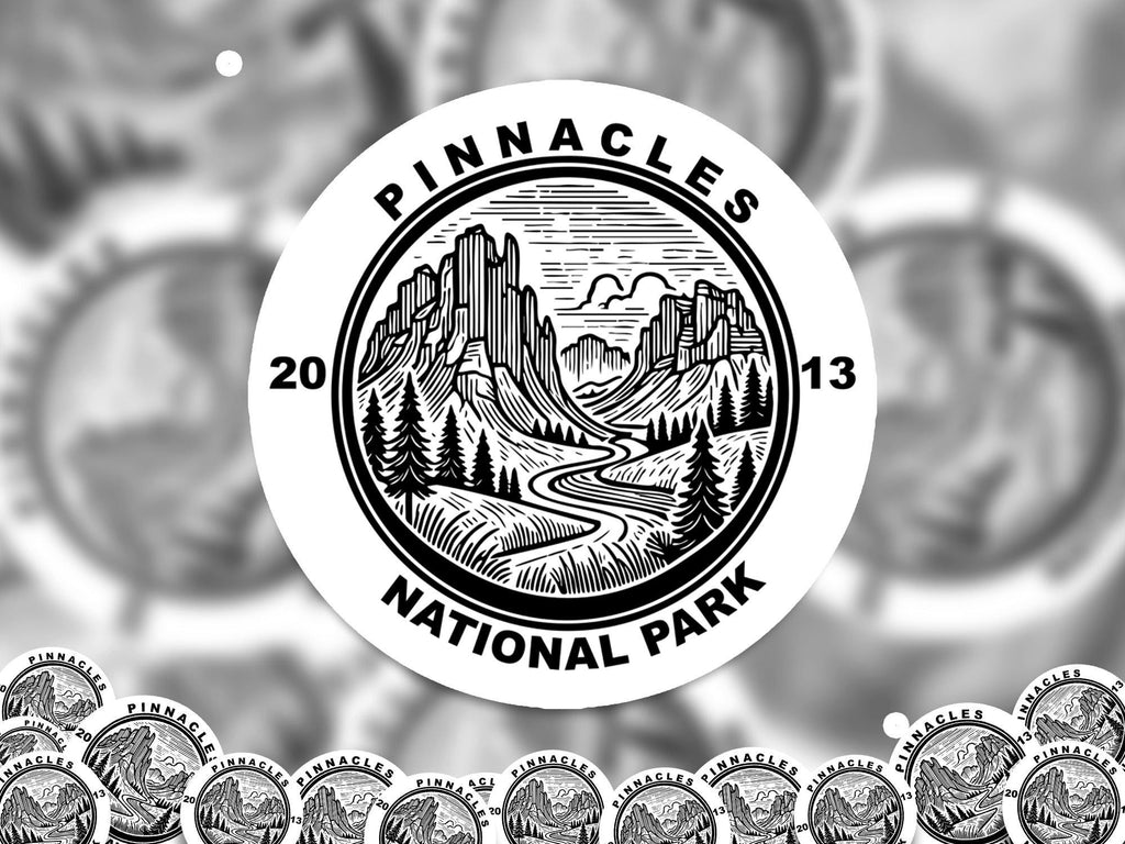 Pinacles National Park Sticker, Kiss-Cut Vinyl, Waterproof USA Decal Badge Collection