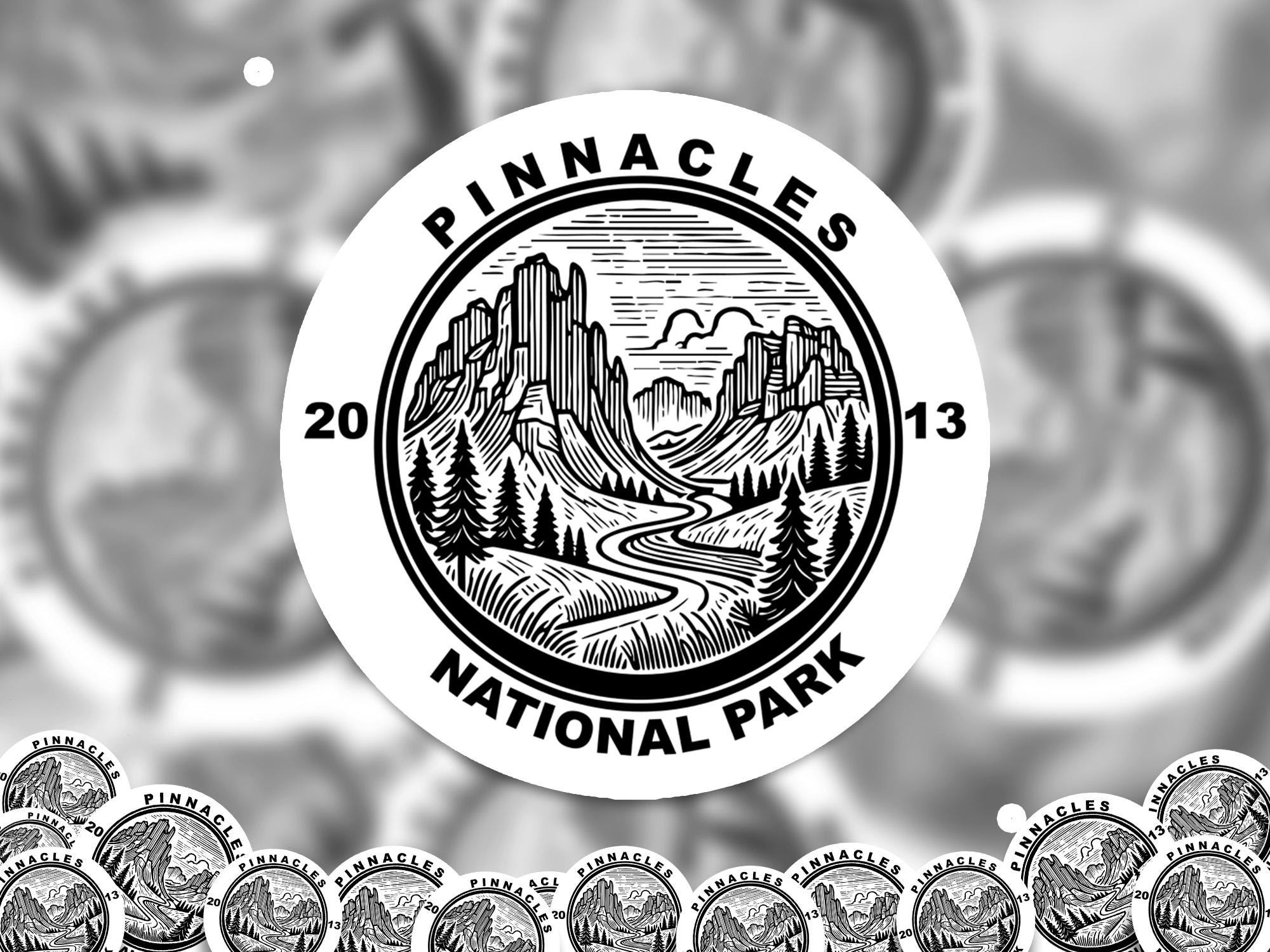 Pinacles National Park Sticker, Kiss-Cut Vinyl, Waterproof USA Decal Badge Collection
