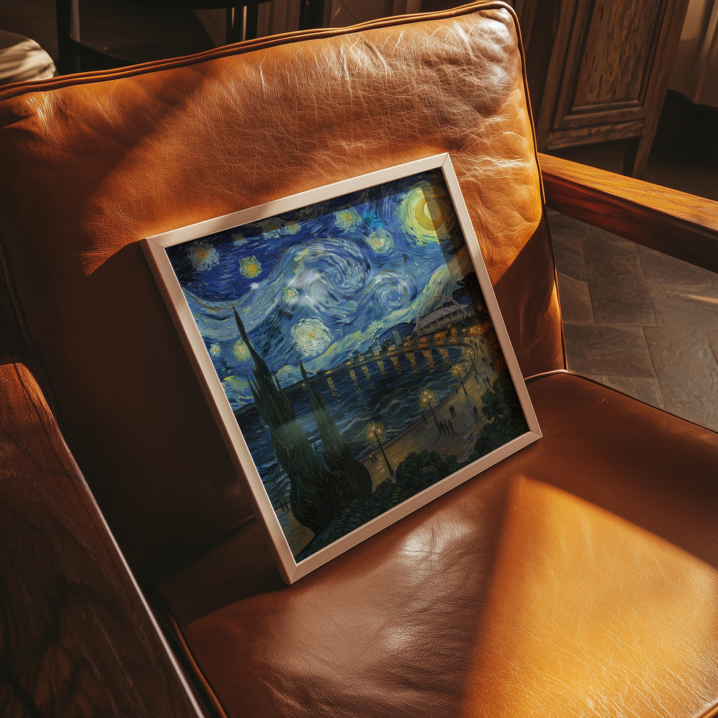 Durban South Africa Starry Night Wall Art, Van Gogh Print, Travel Gift Home Decor