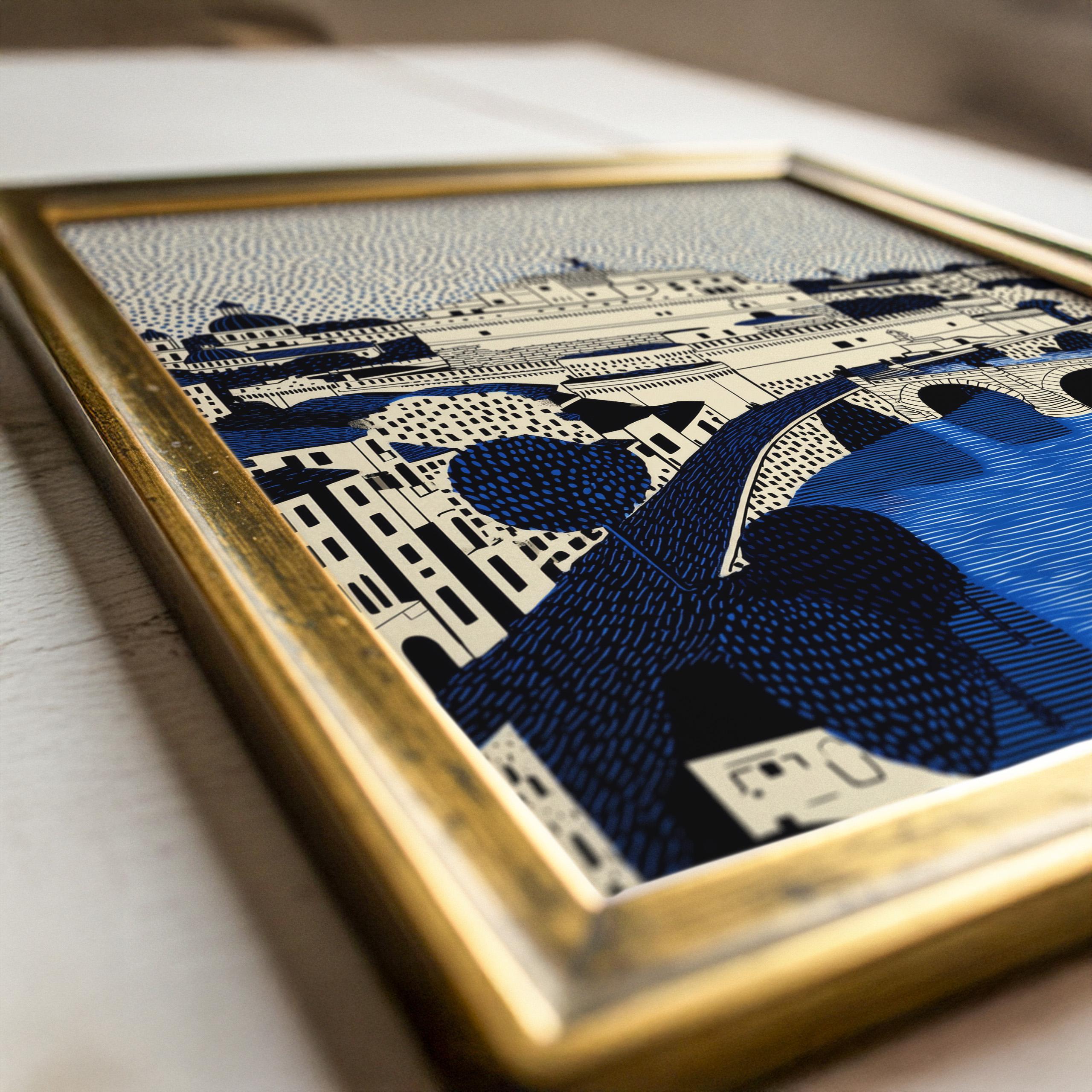 Castel Sant'Angelo Italy Wall Art Print, Pop Art Modern Poster Travel gift