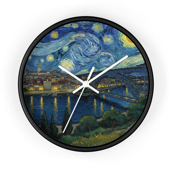 Porto portugal Wall Clock Vintage Van Gogh Starry Night Home Gift