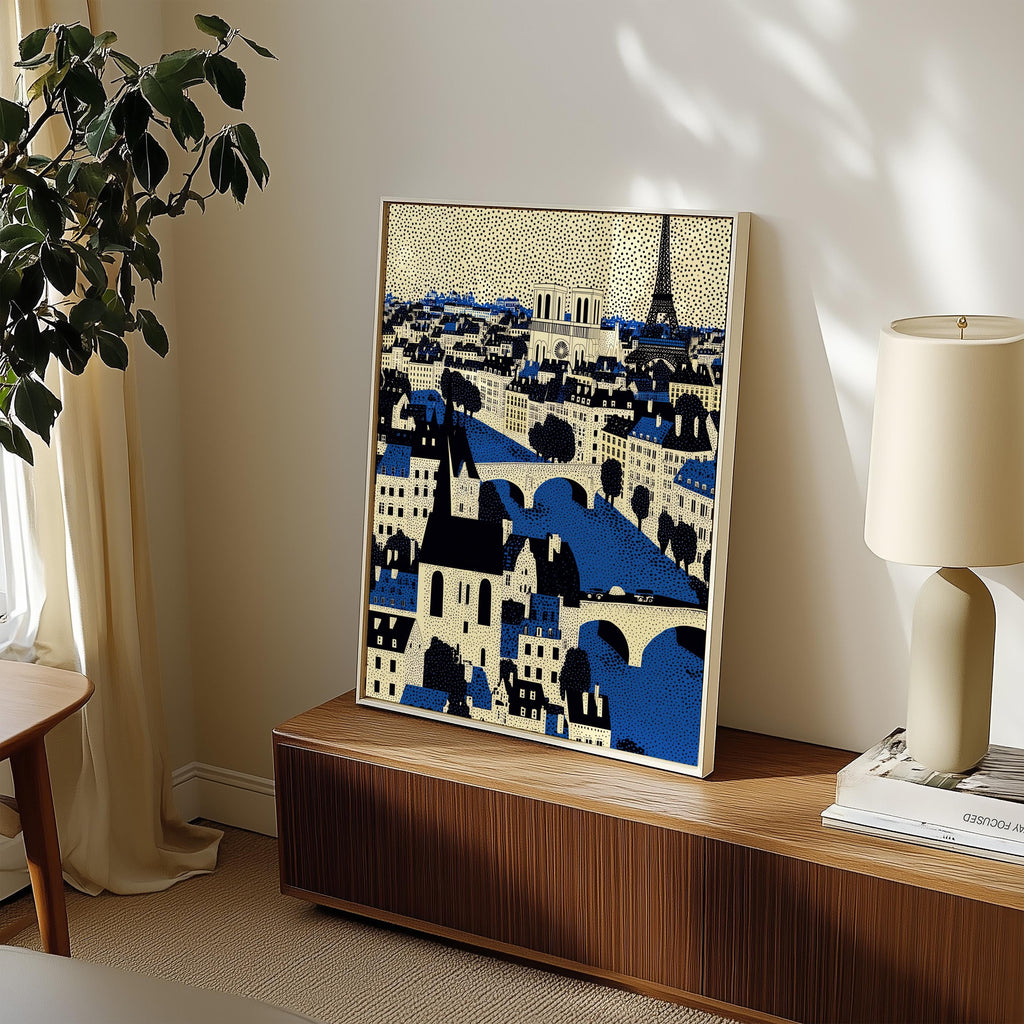 Paris Wall Art Print, Pop Art Modern Large Size Poster Travel Gift Canvas