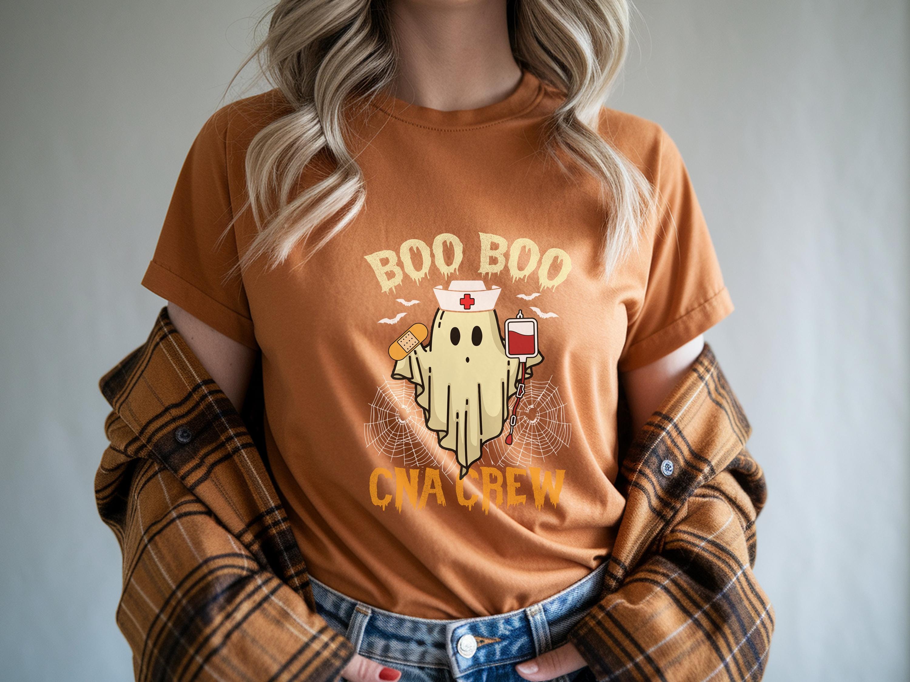 CNA Boo Boo Crew Halloween Nurse shirt, Medical crew Cute Ghost Sweatshirt, Funny Fall Spooky Season Gift for Nurse or Healthcare Worker