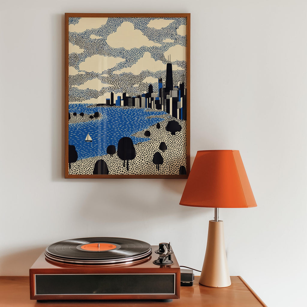 Chicago Illinois Wall Art Print, Pop Art Modern Poster Travel gift