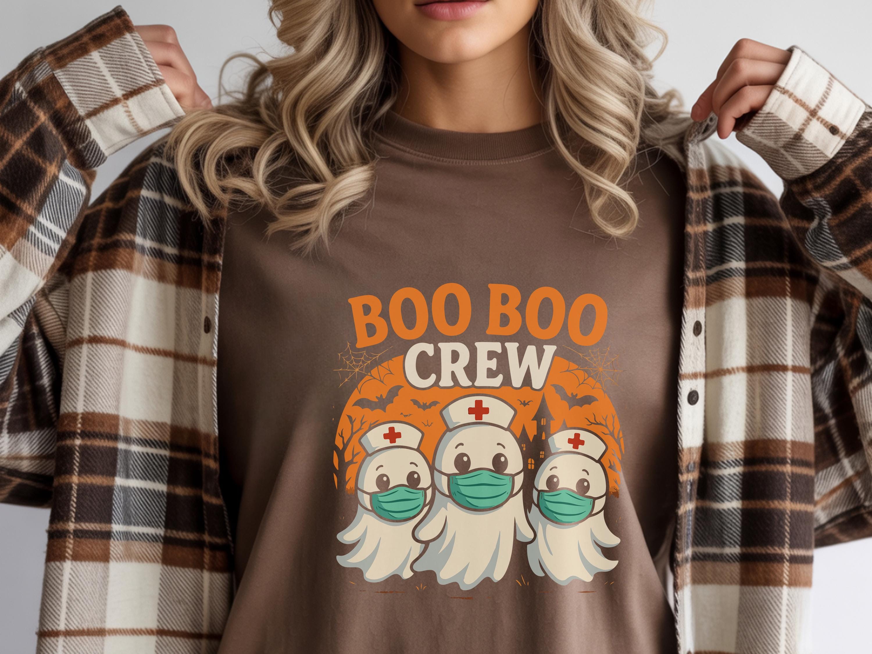 Cute ghosts Boo Boo Crew Halloween Nurse Sweatshirt, Medical crew Shirt, Funny Fall Spooky Season Gift for Nurse or Healthcare Worker