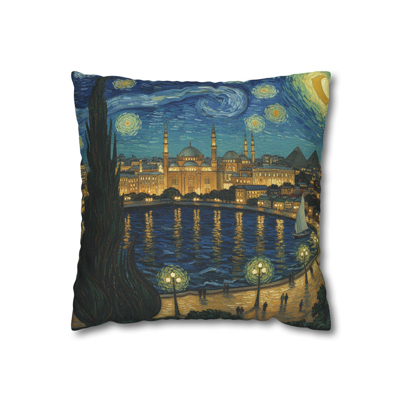 Cairo Egypt Pillowcase Starry Night, Van Gogh Throw Pillow Canvas Home Decor Gift