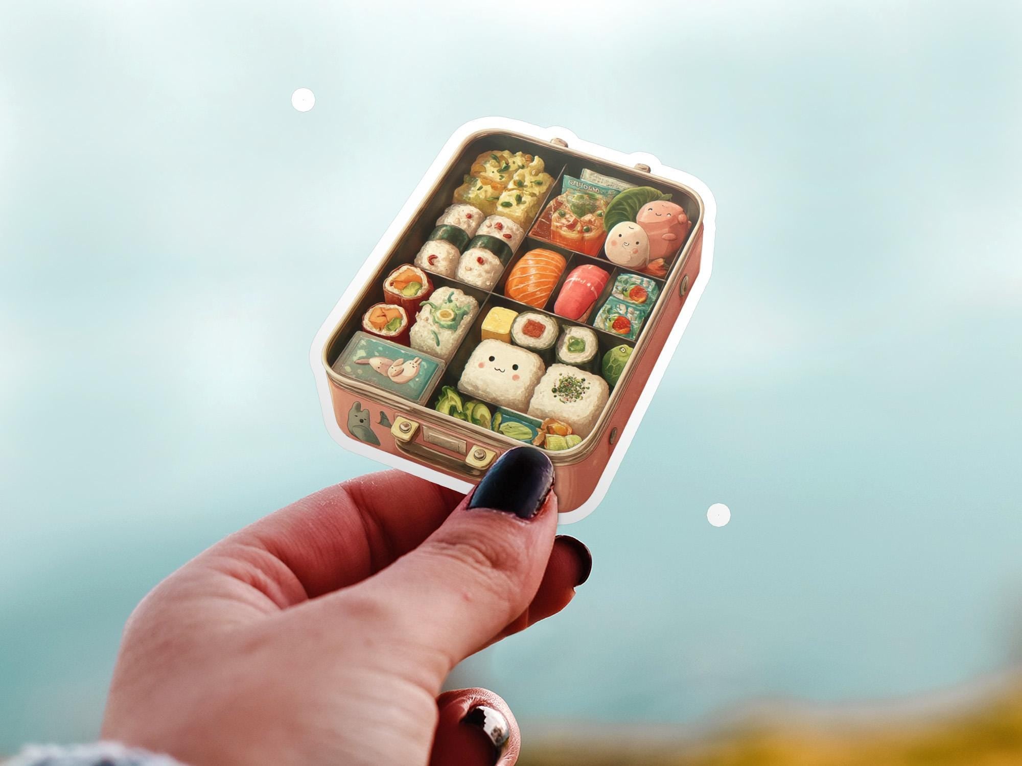 Kawaii Sushi Bento Box Sticker: Waterproof Vinyl Decal