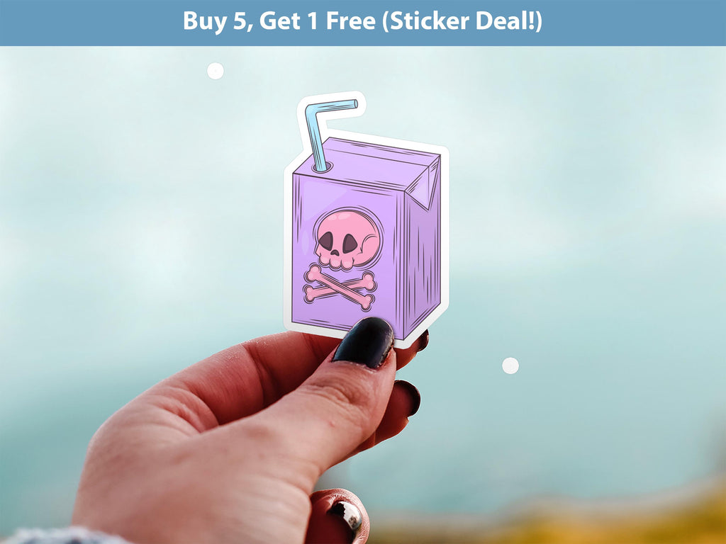 Pastel Goth Halloween Juice Sticker, Cute Halloween Spooky Vinyl Decal,