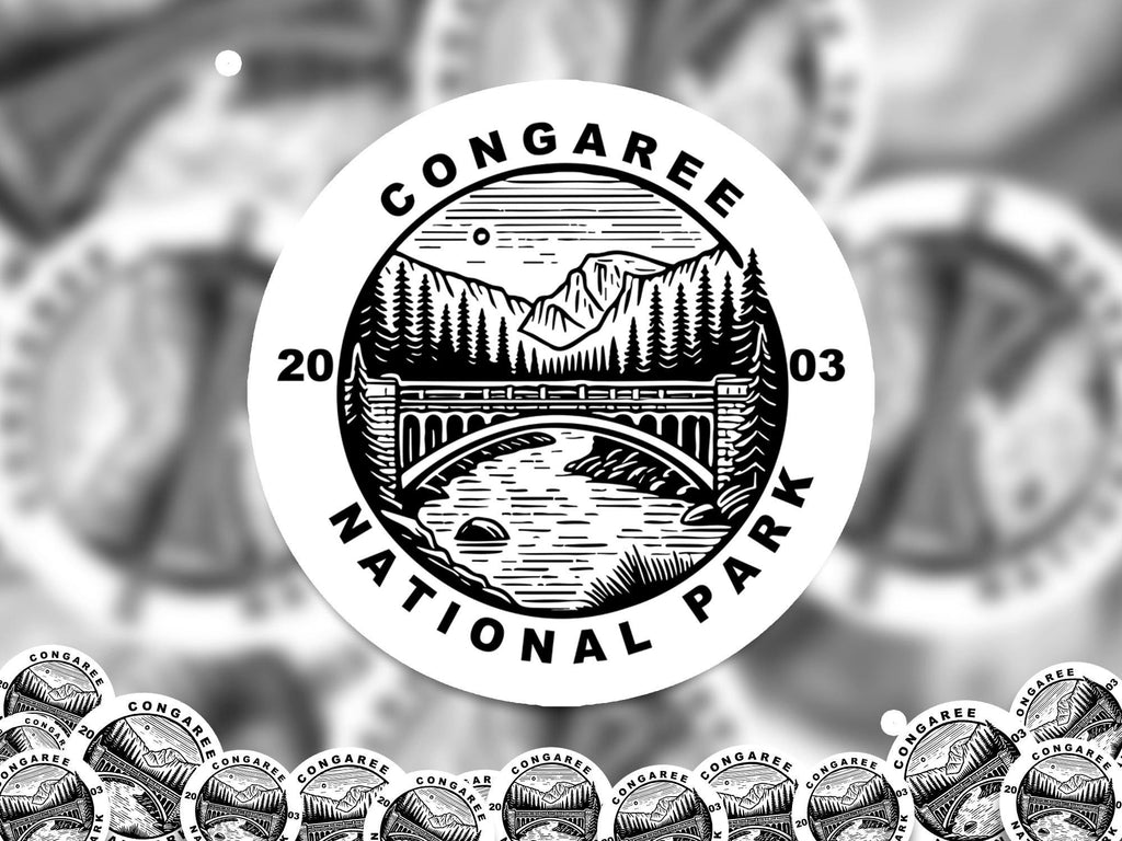 Congaree National Park Sticker, Kiss-Cut Vinyl, Waterproof USA Decal Badge Collection