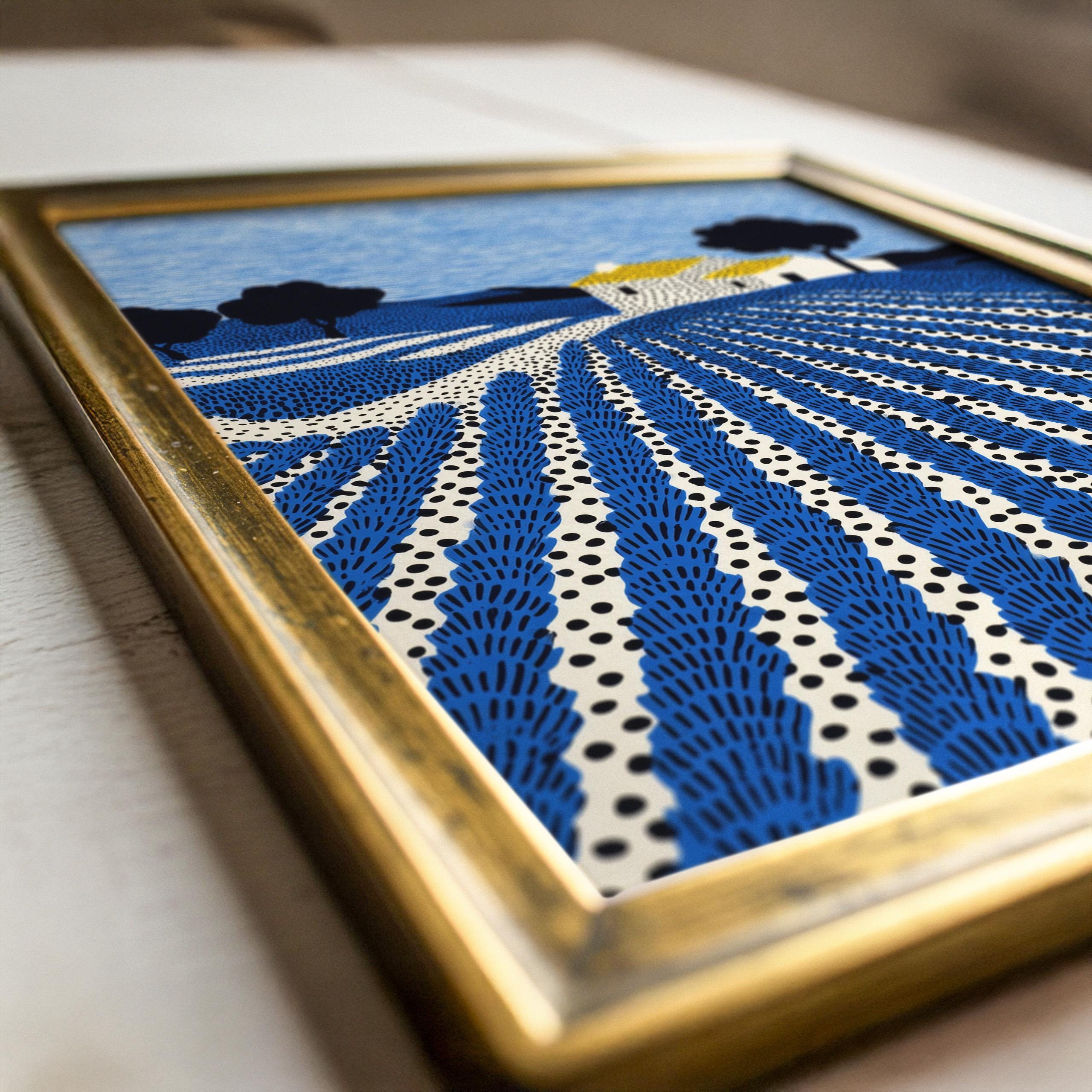 Provence Lavender Farm Wall Art, French Landscape Field Modern Print, France Poster Travel Gift