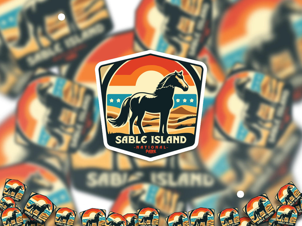 Sable Island National Park Sticker, Vinyl Canada Nova Scotia, Retro Water Bottle Decal Hiking