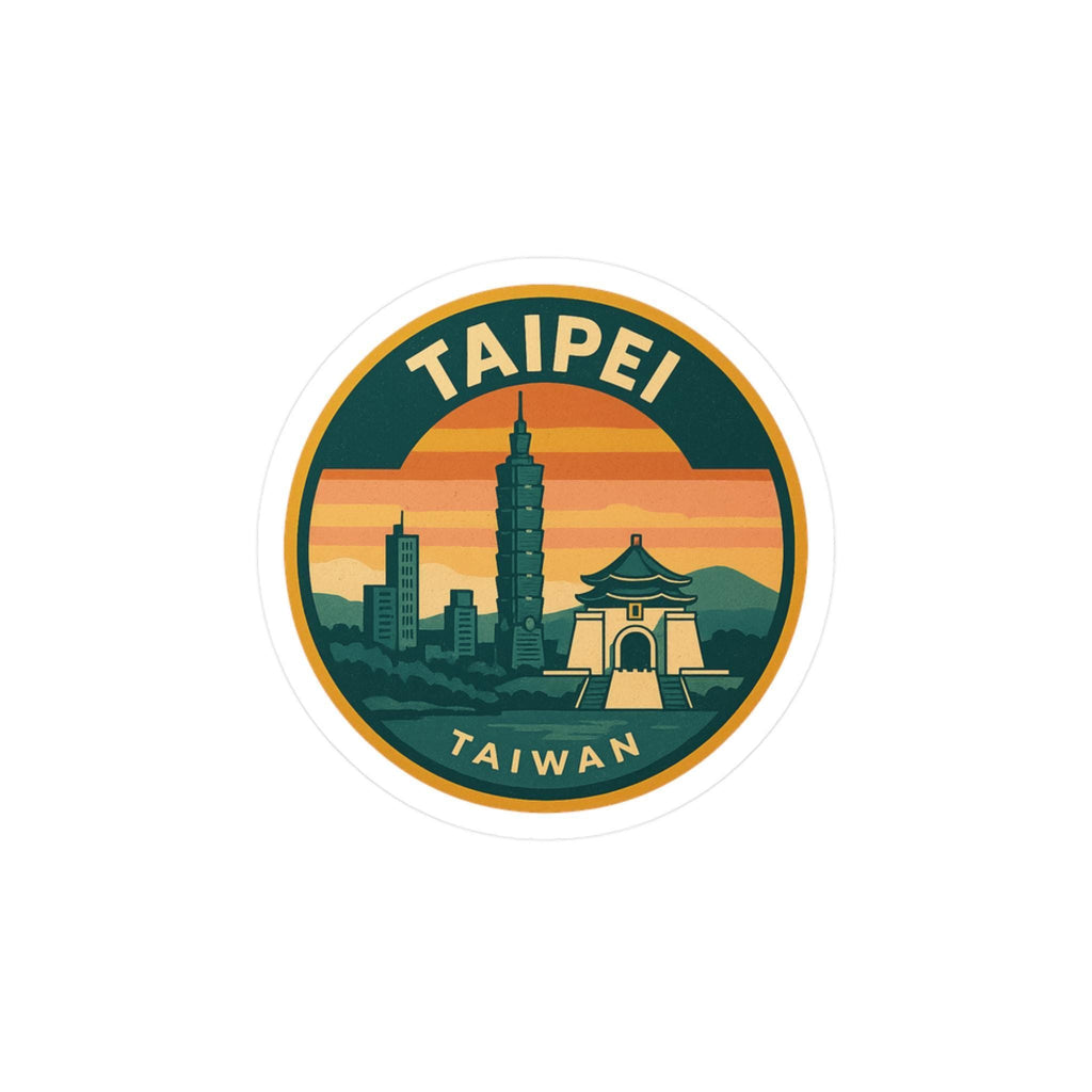 Taipei City Sticker Decals: Retro Travel Vinyl Stickers