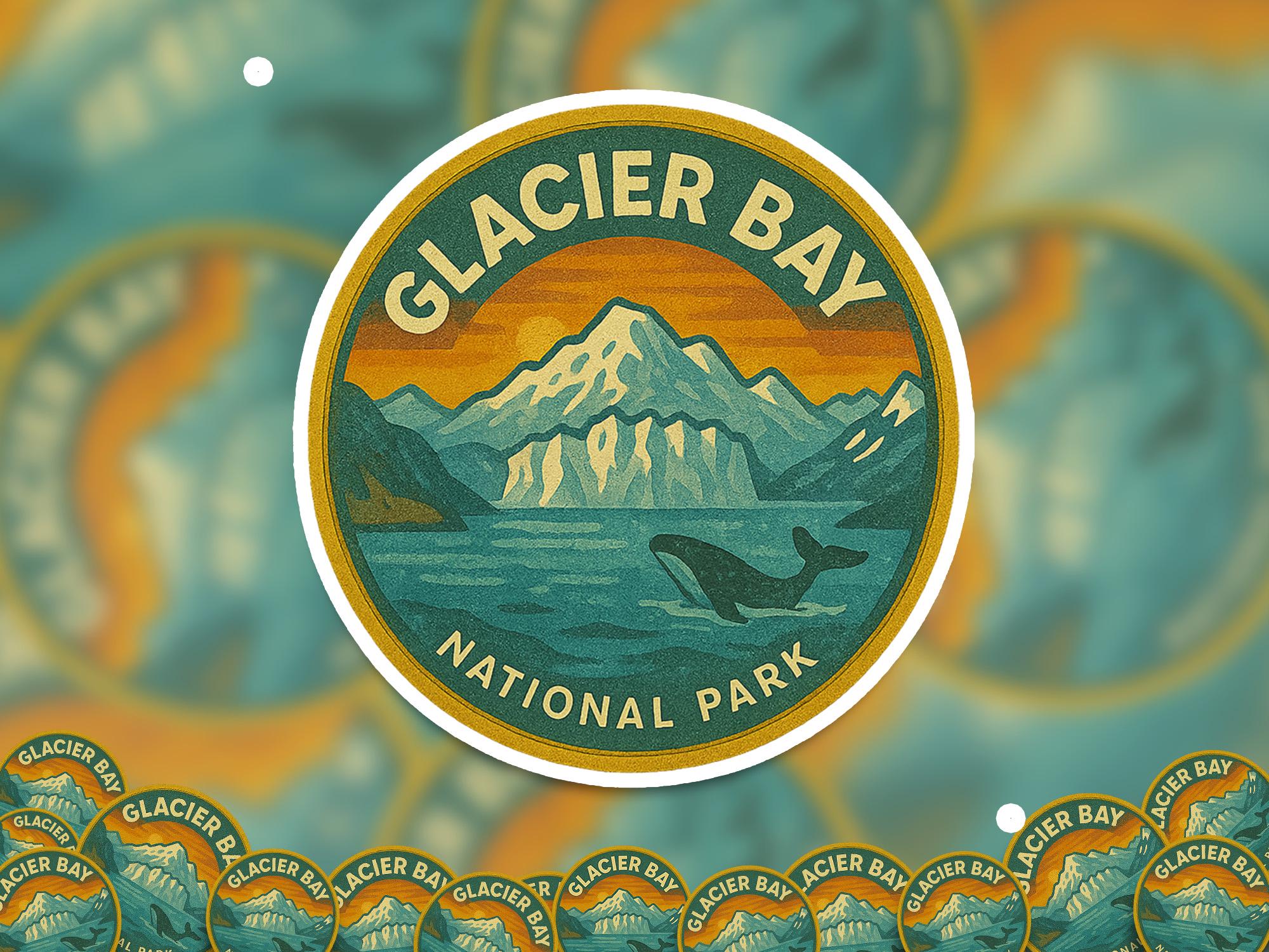 Glacier Bay National Park Sticker, Retro Vinyl Waterproof Decal, Vintage USA Travel Collection