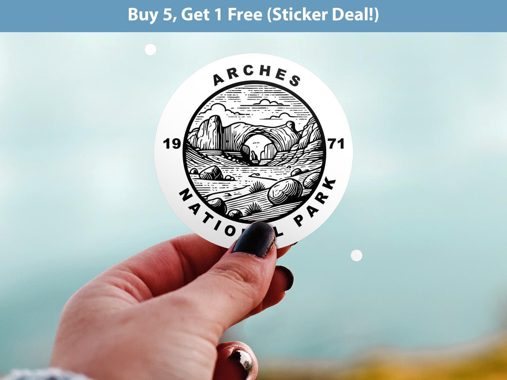 Arches National Park Sticker, Kiss-Cut Vinyl, Waterproof USA Decal Badge Collection