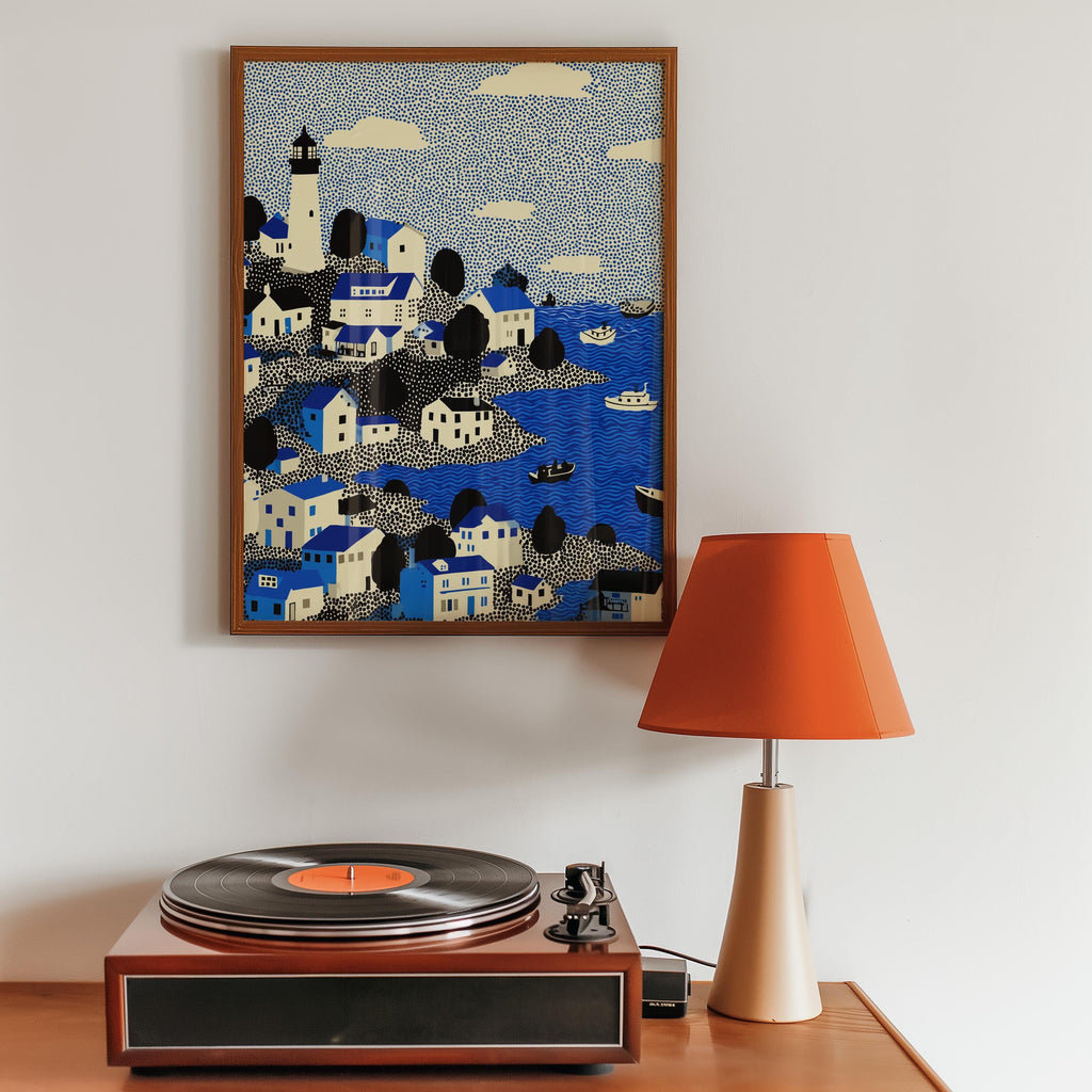 Portland Maine Wall Art Print, Pop Art Modern Large Size Poster Travel Gift Canvas
