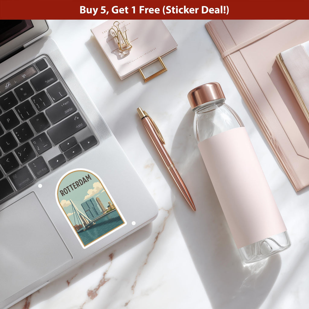 Rotterdam Netherlands Sticker, Vintage City Vinyl Decal, Retro Travel Lover Collection, Journal Scrapbook