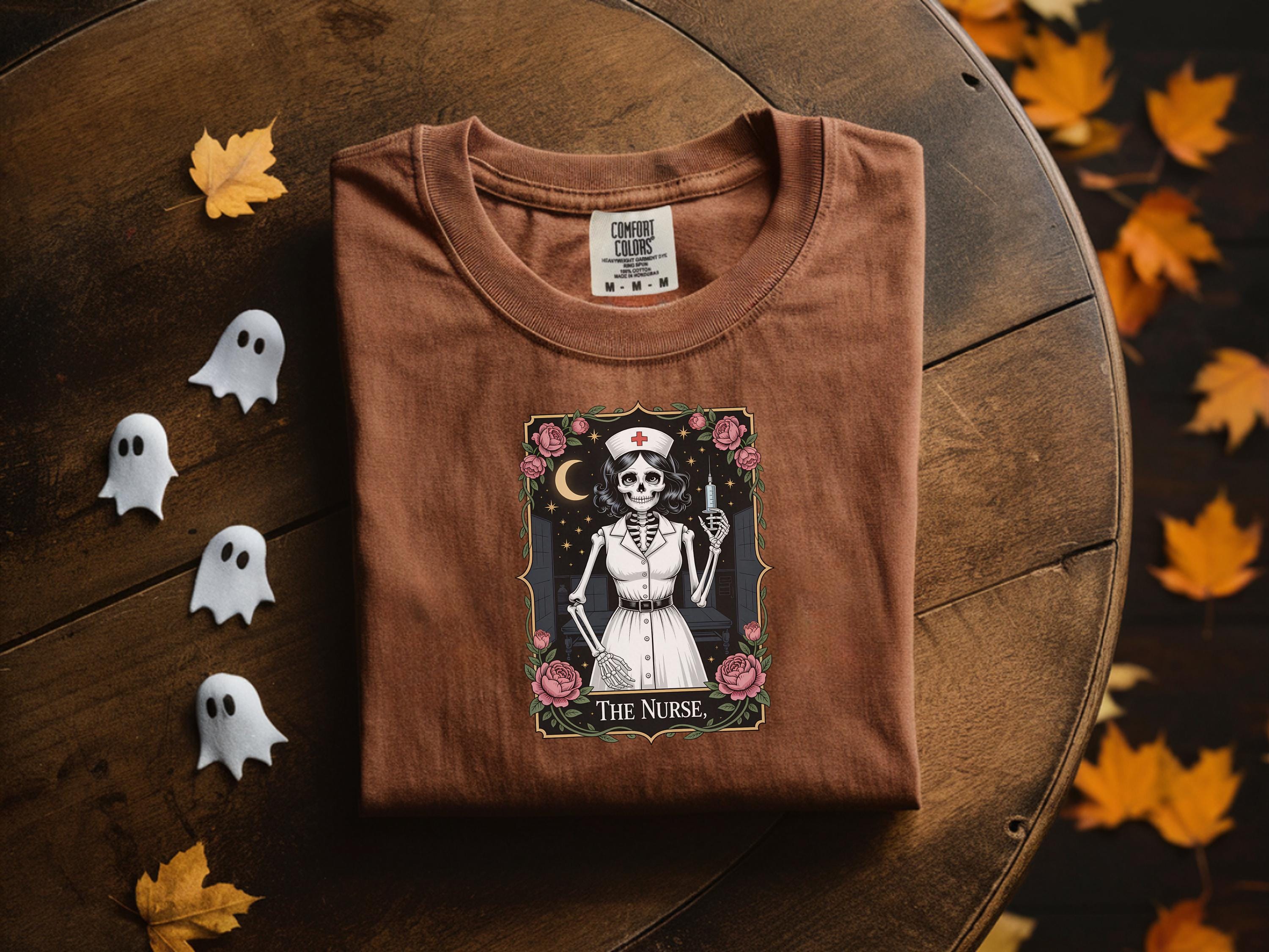 Halloween Nurse Skeleton Sweatshirt, Gothic Medical Fall spooky retro Sweatshirt, Gift for Nurse, Spooky Aesthetic RN Tee, halloween idea