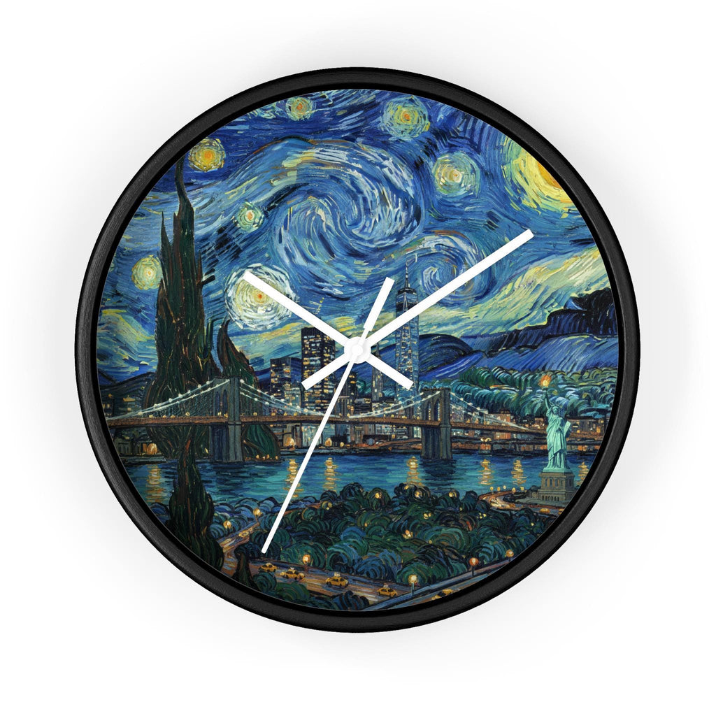New York Wall Clock Vintage Van Gogh Starry Night NYC Home Gift