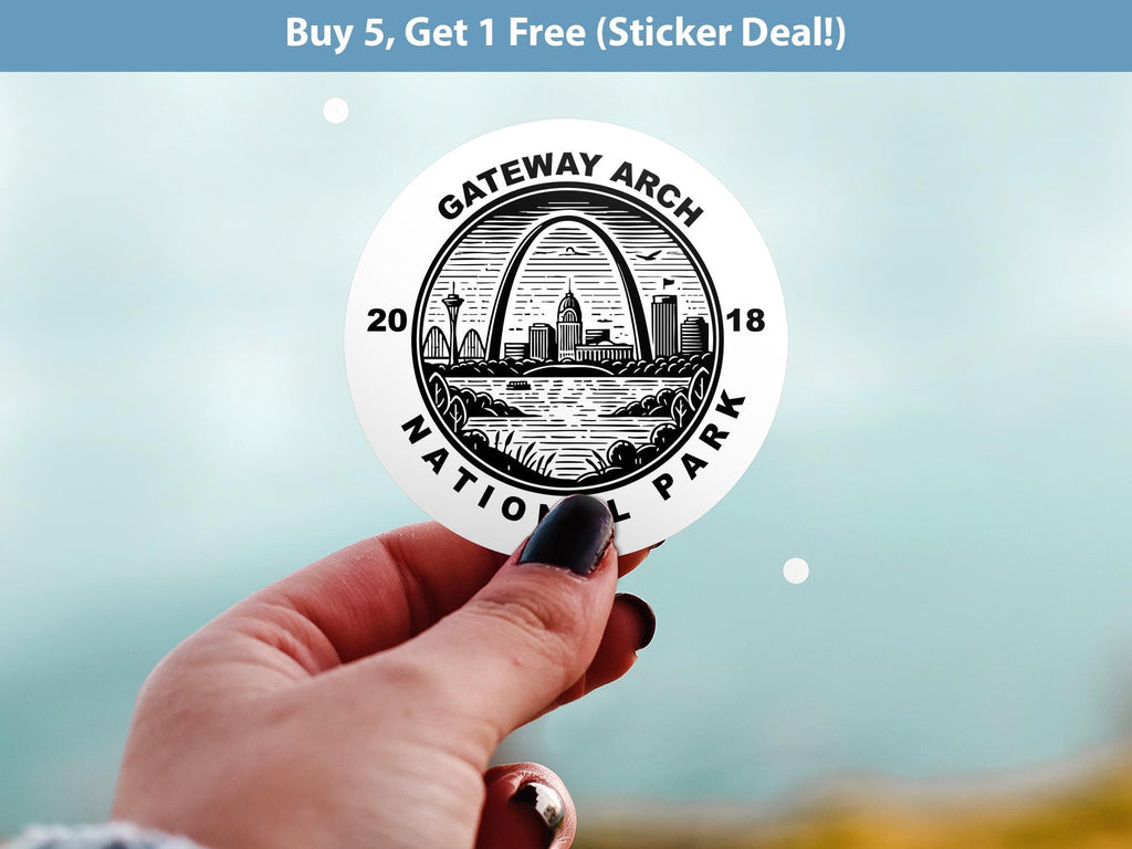 GateWay Arch National Park Sticker, Kiss-Cut Vinyl, Waterproof USA Decal Badge Collection