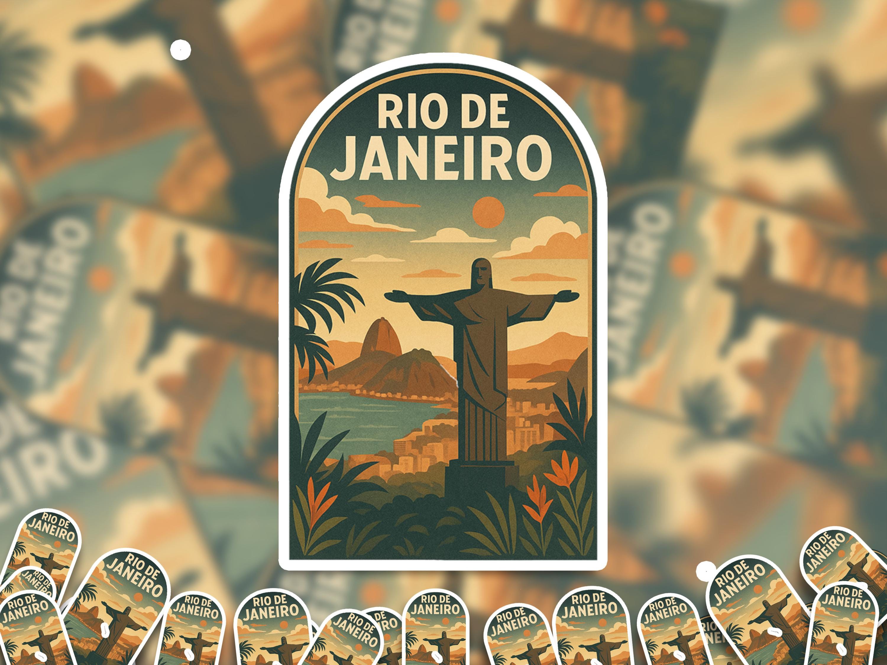 Rio Brazil Sticker, Vintage City Vinyl Decal, Retro Travel Lover Collection, Journal Scrapbook
