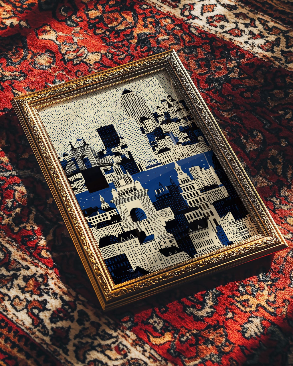 Cincinnati Ohio Wall Art Print, Pop Art Modern Poster Travel gift