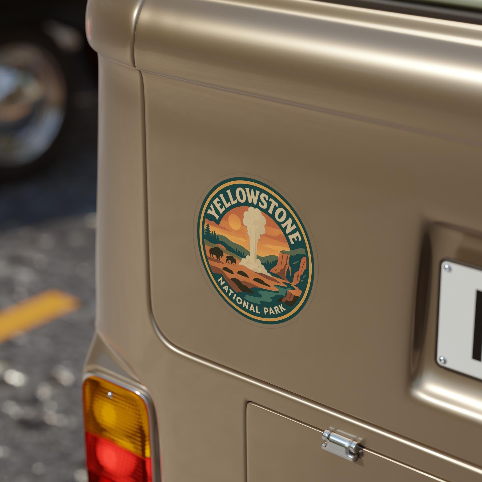 Yellowstone National Park Car Sticker, Retro Vinyl Decal Bumper Sticker, Vintage Waterproof Camping