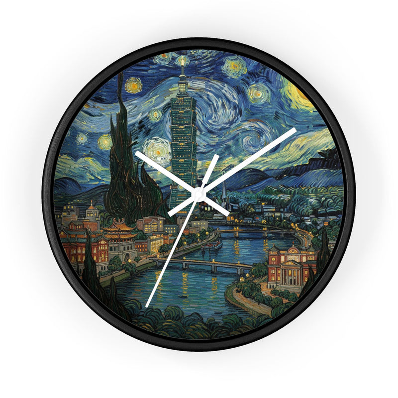 Taipei Taiwan Wall Clock Vintage Van Gogh Starry Night Home Gift