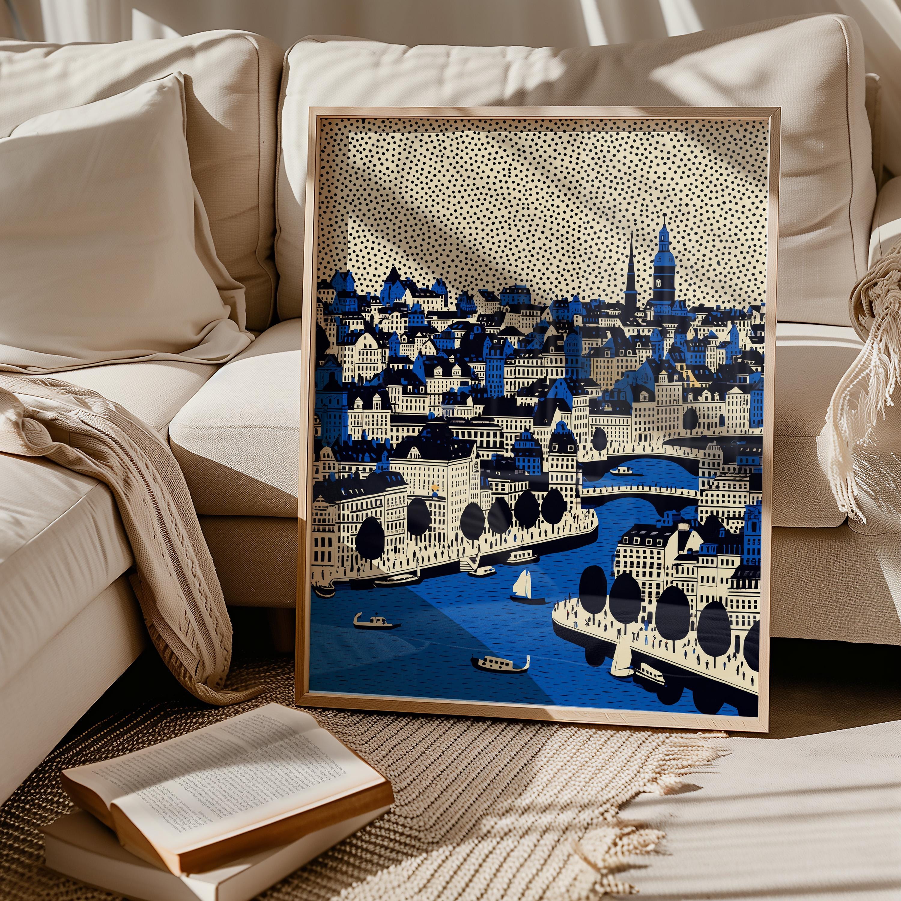 Copenhagen Denmark Wall Art Print, Pop Art Modern Poster Travel Gift Canvas