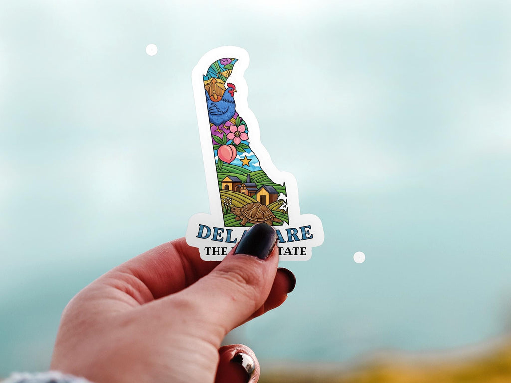 Delaware State Sticker, USA Kiss-Cut Vinyl, Landmark Waterproof Decal, United States Travel Collection