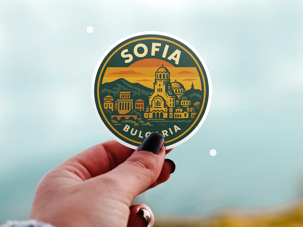 Sofia Bulgaria Sticker Kiss-Cut Vinyl, Waterproof Decal, Retro Travel Lover Collection