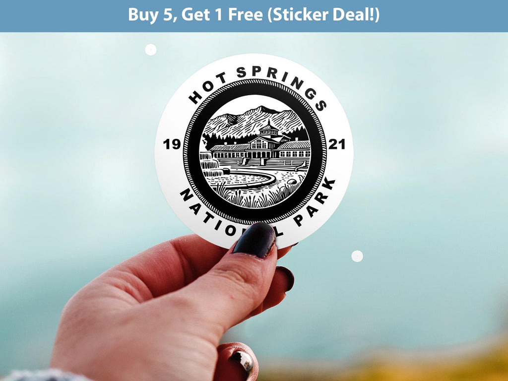 Hot Springs National Park Sticker, Kiss-Cut Vinyl, Waterproof USA Decal Badge Collection