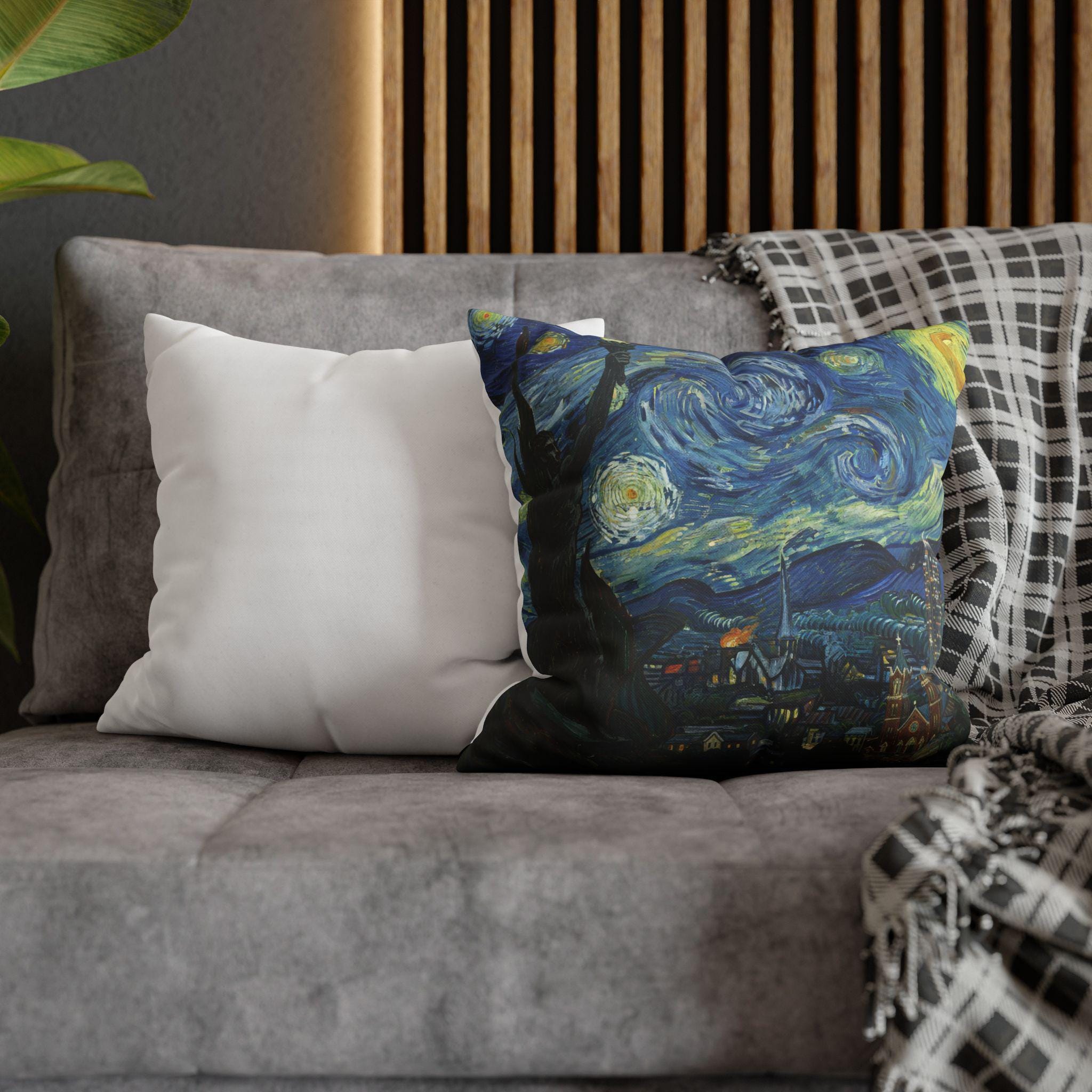 Birmingham Alabama Pillowcase Starry Night, Van Gogh Throw Pillow Canvas Home Decor Gift
