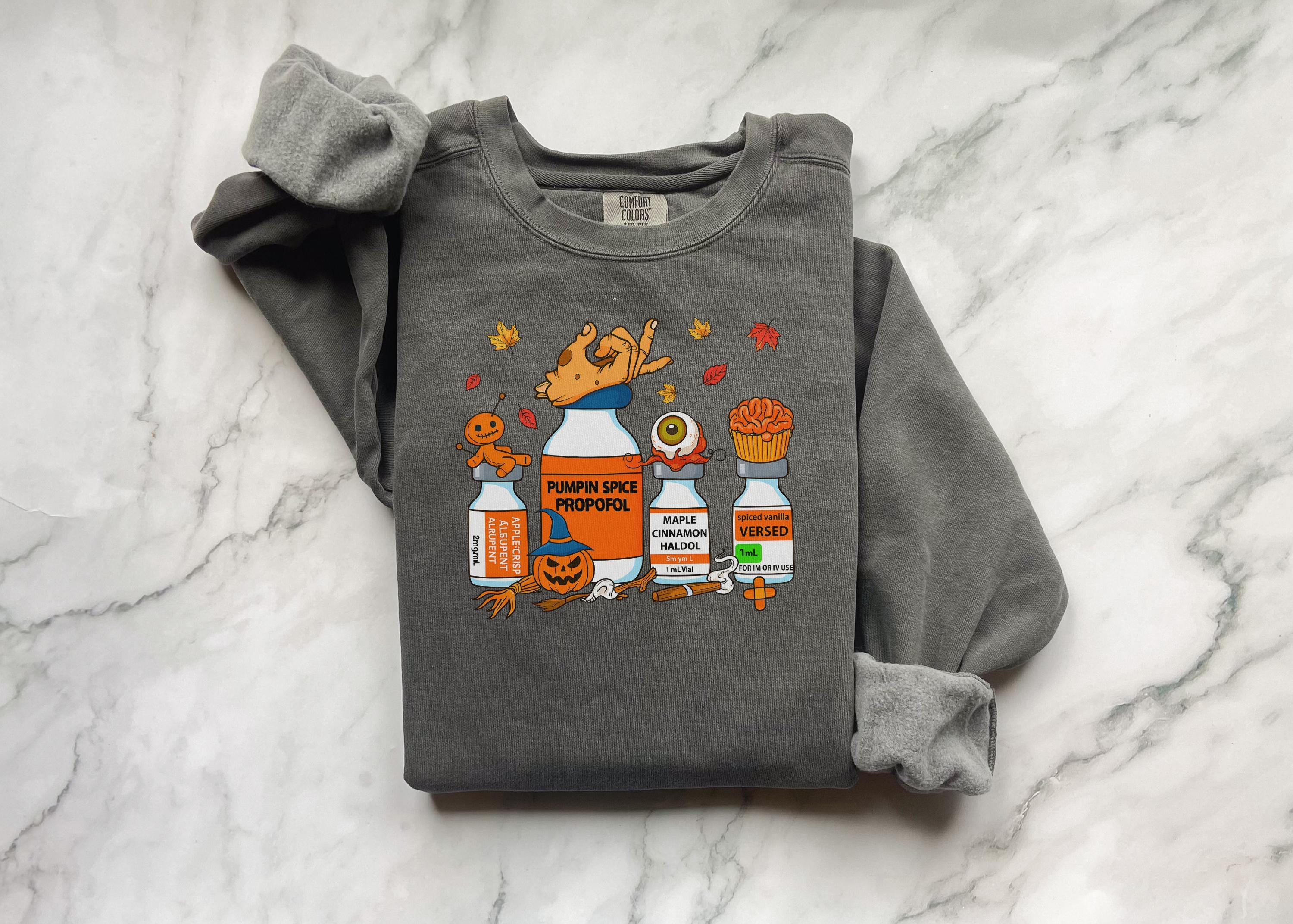 Pumpkin Spice Halloween Nurse Sweatshirt, Funny RN shirt, Spooky Fall Medical Outfit, Cute Doctor Apparel, Gift for Nurse