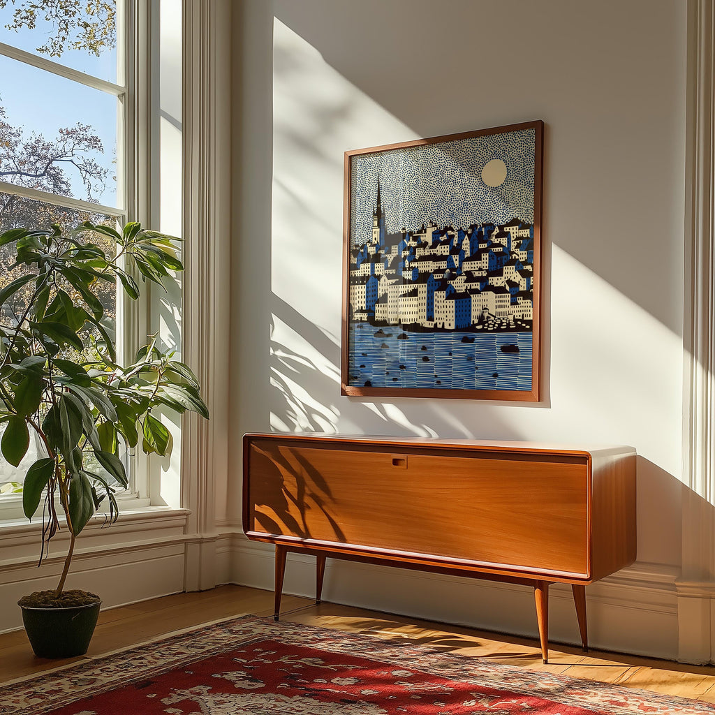 Stockholm Wall Art Print, Pop Art Modern Sweden Poster Travel Gift Canvas