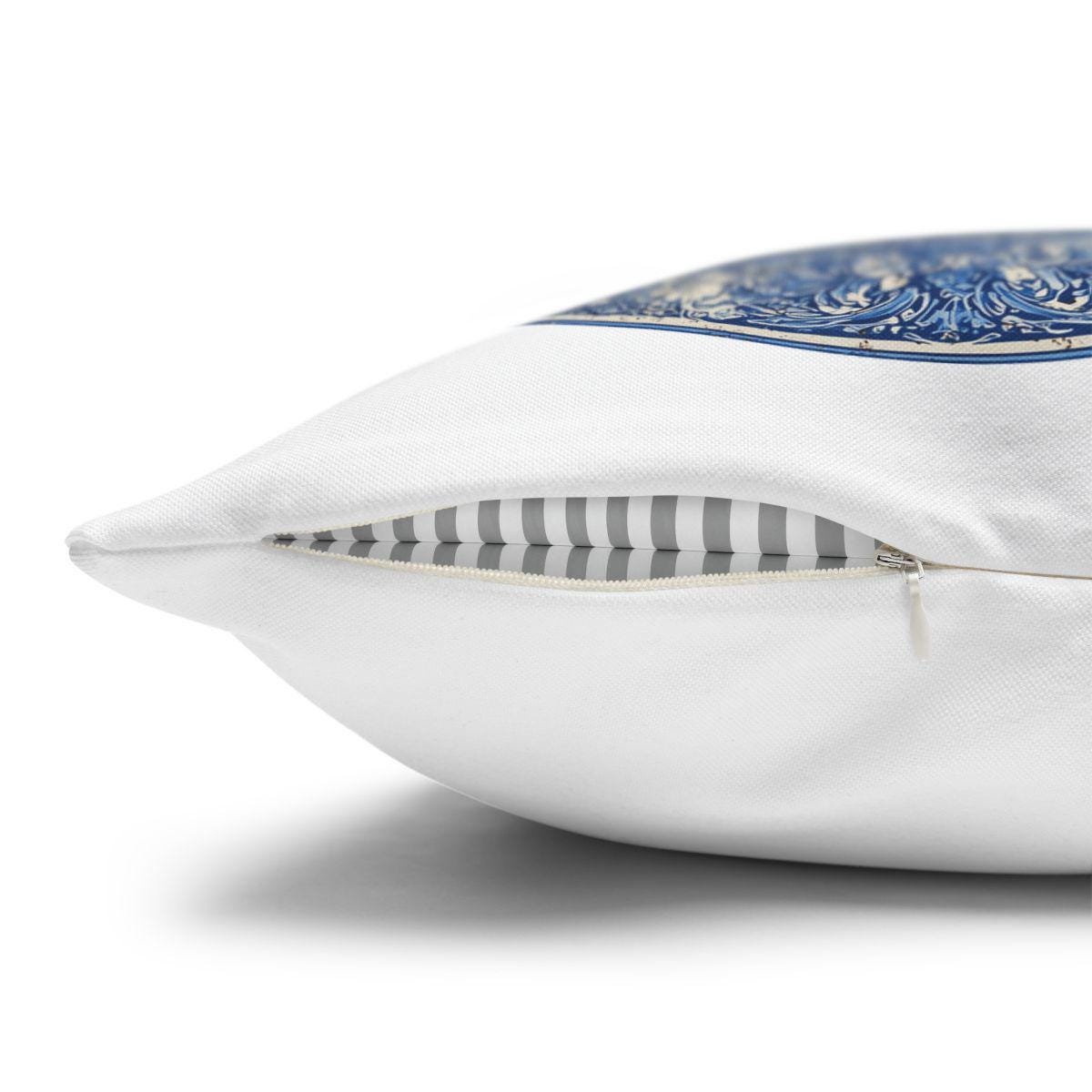 Delhi India Pillowcase, Delft Style Decorative Throw Pillow, Vintage Cityscape Retro Home Decor