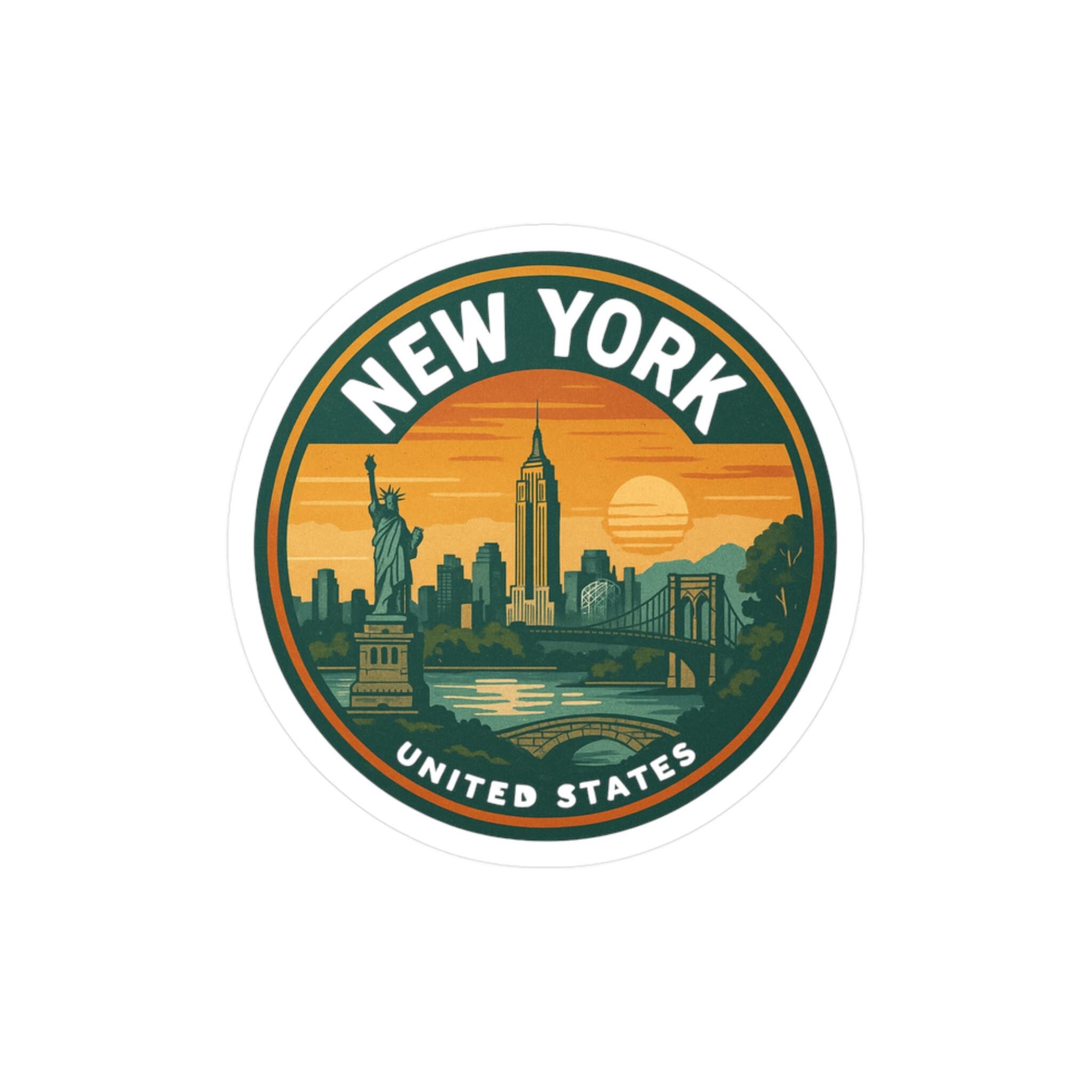 New York City Sticker: Retro Vintage Waterproof Vinyl Decal for Laptop, Phone, Tumbler