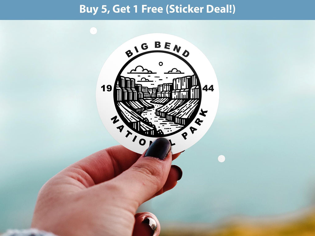 Big Bend National Park Sticker, Kiss-Cut Vinyl, Waterproof USA Decal Badge Collection