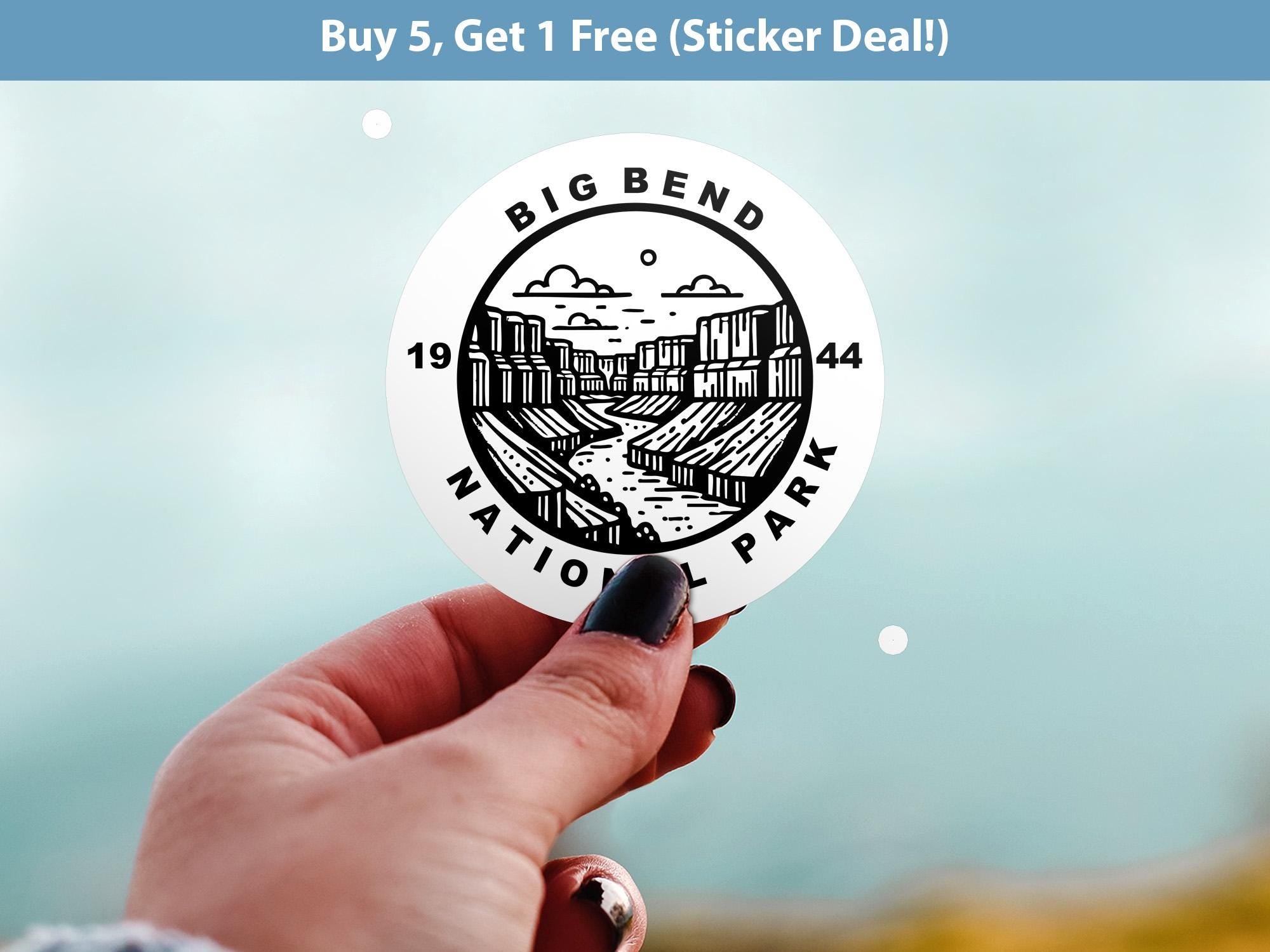 Big Bend National Park Sticker, Kiss-Cut Vinyl, Waterproof USA Decal Badge Collection