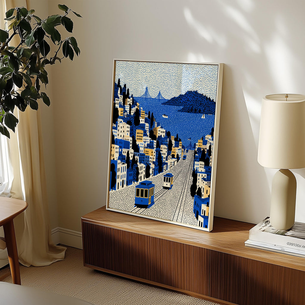 San Francisco Wall Art Print, Pop Art Modern Large Size Poster Travel Gift Canvas